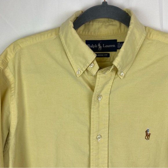 Ralph Lauren Button Down Shirt Classic Fit Yellow - Picture 3 of 12
